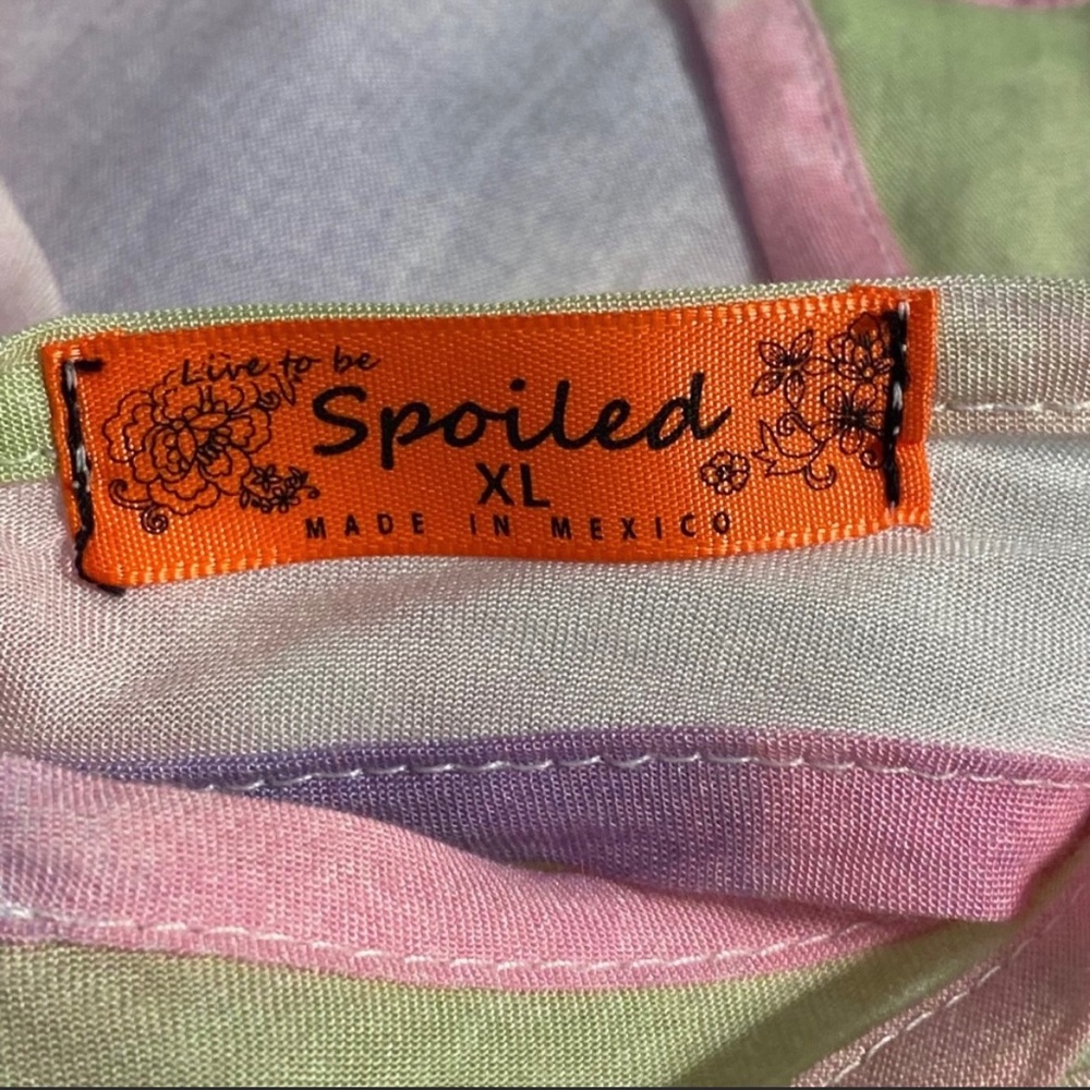 Spoiled Pastel Tie-Dye Open Back Flowy Tank Top - size XL - NWOT - Picture 5 of 8